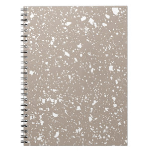 Cuaderno de mármol taupe y blanco