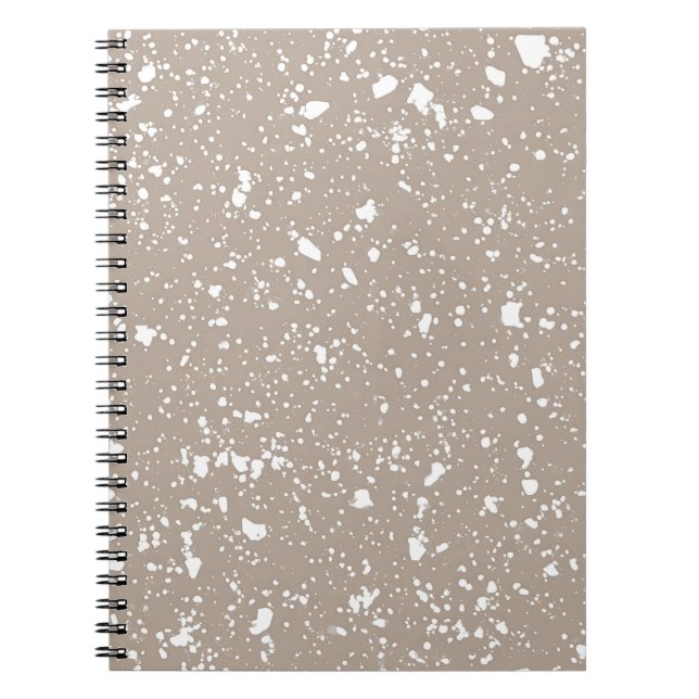 Cuaderno de mármol taupe y blanco (Frente)