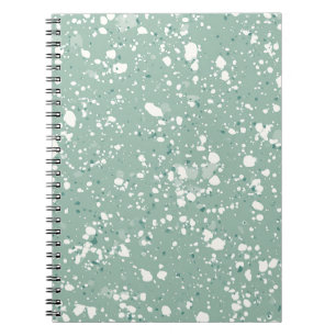 Cuaderno de mármol verde salvia