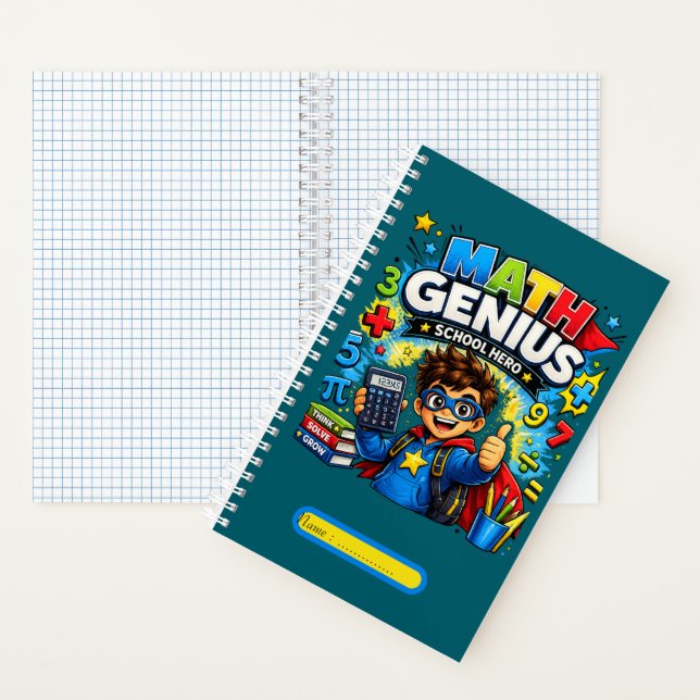 Cuaderno de Matemáticas para Niños | Genio de las  (Interior)