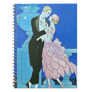Cuaderno de medianoche del art déco del beso