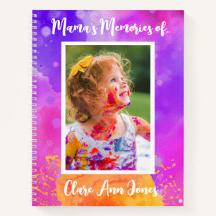 Cuaderno de memoria infantil color de agua morado