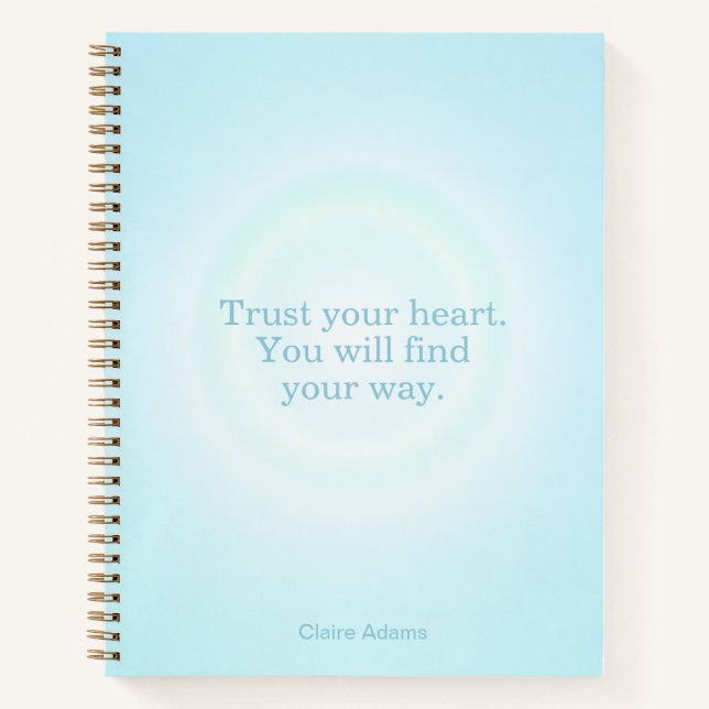 Cuaderno de Mensajes con Aura Azul Cian (Anverso)