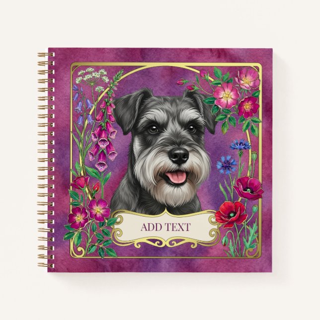 Cuaderno de Miniature Schnauzer Sal y Pimienta (Anverso)