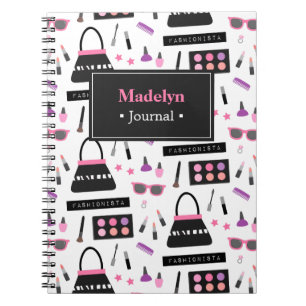 Cuaderno de moda de maquillaje para chicas fashion