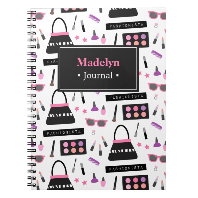 Cuaderno de moda de maquillaje para chicas fashion (Frente)