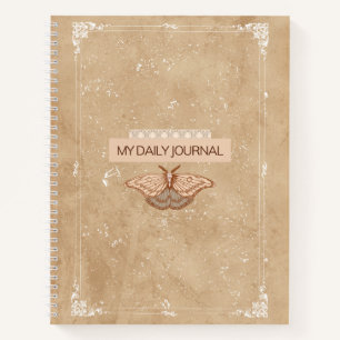 cuaderno de moda marrón de artesanía vintage