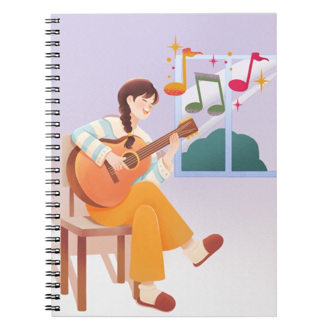 Cuaderno de Momentos Musicales - Chica, guitarra y (Frente)
