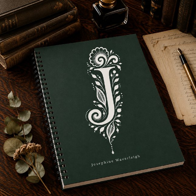 Cuaderno de monograma botánico de linóleo con la l (Subido por el creador)