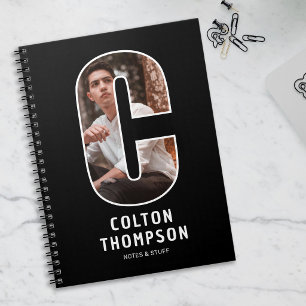 Cuaderno de monograma con foto personalizada