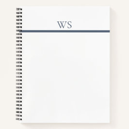 Cuaderno de monograma de barra azul marino