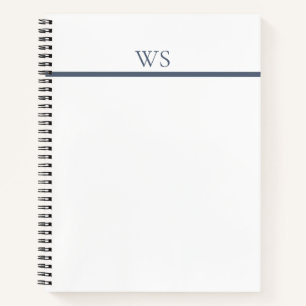 Cuaderno de monograma de barra azul marino