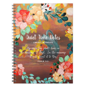 Cuaderno de monograma floral de verano brillante p
