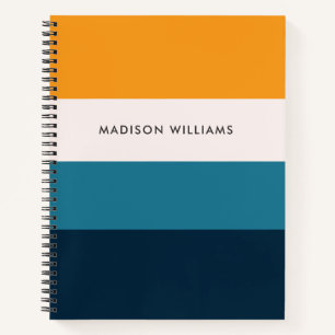 Cuaderno de monograma horizontal de bloque de colo