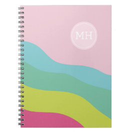 Cuaderno de monograma personalizado arcoíris color
