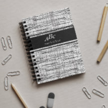 Cuaderno de monogramas personalizados minimalista 