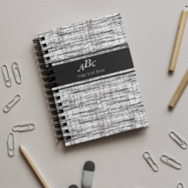 Cuaderno de monogramas personalizados minimalista 