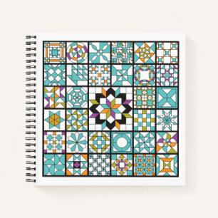 Cuaderno de muestreo turquesa moderno