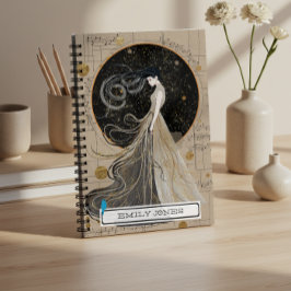 Cuaderno de mujer cósmica celestial personalizado