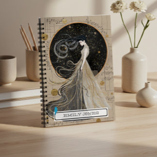 Cuaderno de mujer cósmica celestial personalizado