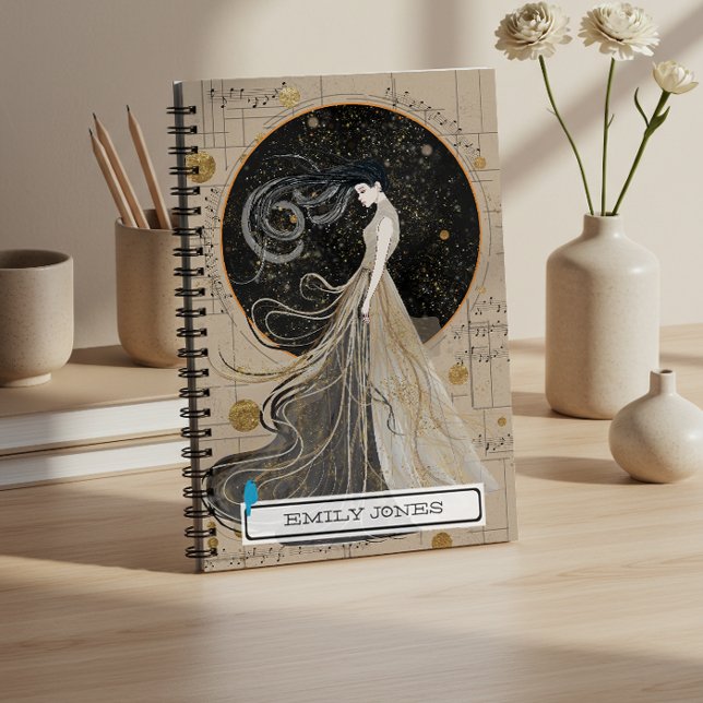 Cuaderno de mujer cósmica celestial personalizado (Subido por el creador)