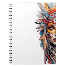 Cuaderno de mujer tribal boho acuarela
