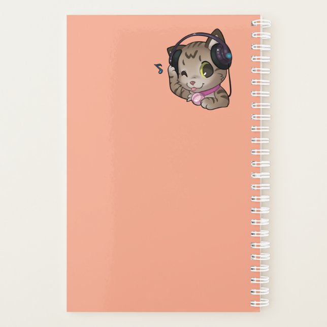 Cuaderno de música cute anime gato (Reverso)