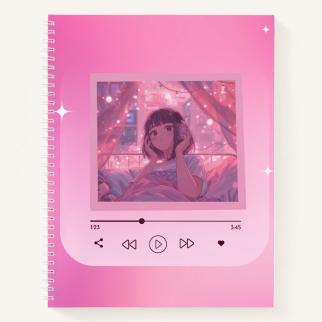 Cuaderno de música de anime Lo-fi Girl (Anverso)