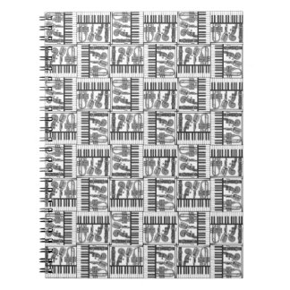 Cuaderno de música en blanco y negro Jazzy