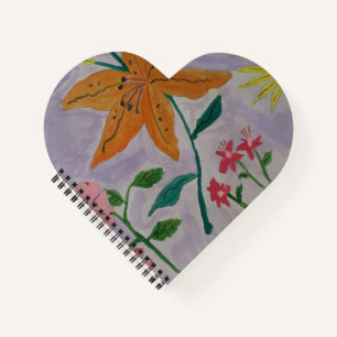 Cuaderno de naranja Lily Heart Shaped