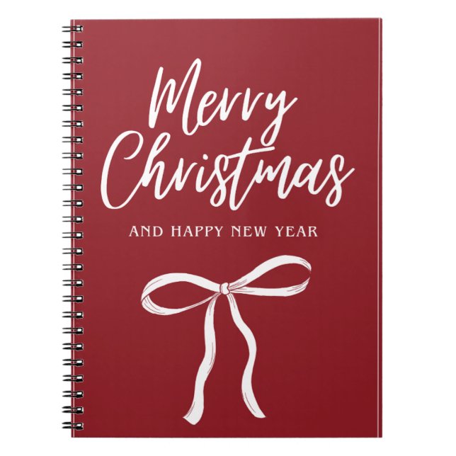 Cuaderno de Navidad con Lazo Rojo (Frente)