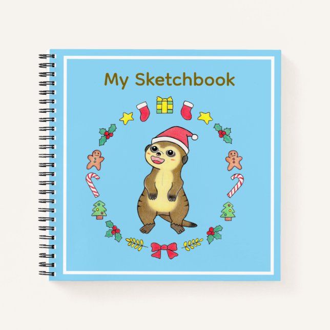Cuaderno de Navidad con sombrero de Santa de suric (Anverso)