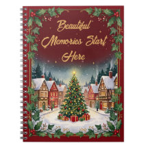 Cuaderno de Navidad de Aldea Invernal Acogedora