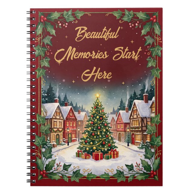 Cuaderno de Navidad de Aldea Invernal Acogedora (Frente)