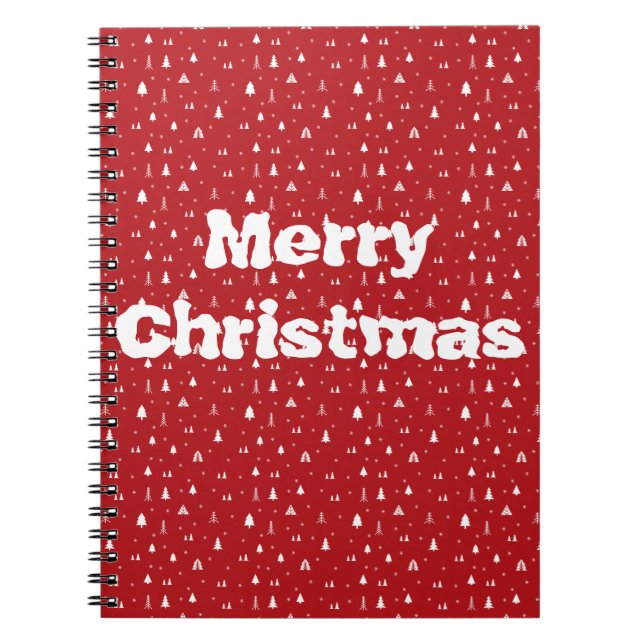 Cuaderno de Navidad de Árboles y Copos de Nieve (Frente)