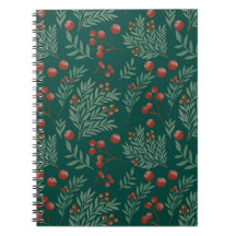 Cuaderno de Navidad de Bayas Rojas Botánicas