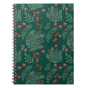 Cuaderno de Navidad de Bayas Rojas Botánicas