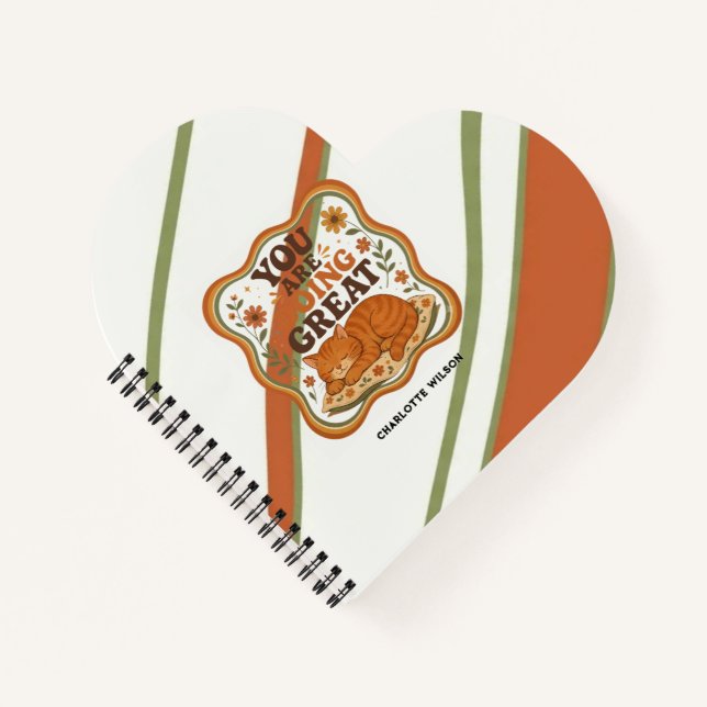 Cuaderno de Navidad de Gato Naranja Personalizado (Anverso)