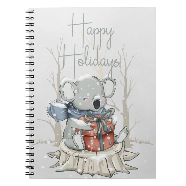 Cuaderno de Navidad de Koala Lindo para las Fiesta (Frente)