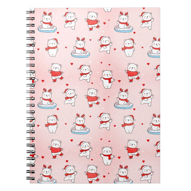 Cuaderno de Navidad de Oso Polar Adorable (Frente)