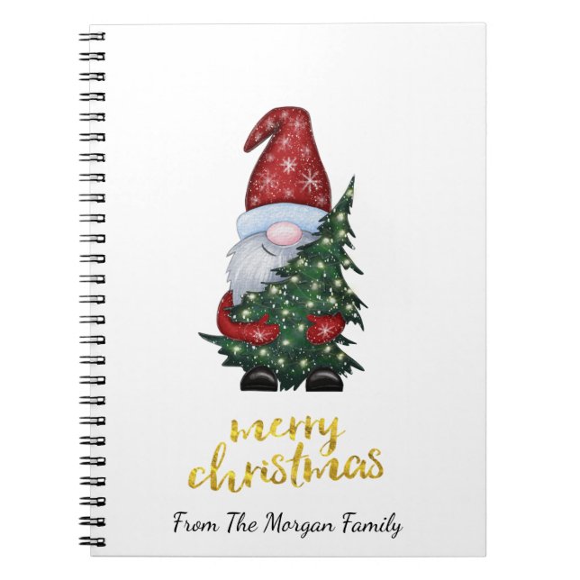Cuaderno de Navidad del árbol de pino del adorable (Frente)