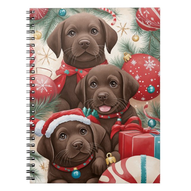 Cuaderno de Navidades de cachorros de Chocolate La (Frente)