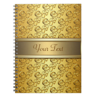 Cuaderno de negocios de espiral dorado
