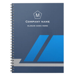 Cuaderno de negocios geométrico azul moderno