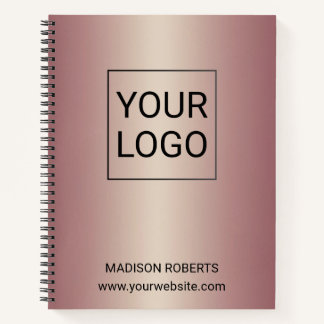 Cuaderno de negocios personalizado con logo en oro