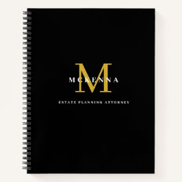 Cuaderno de negocios personalizado con monograma n