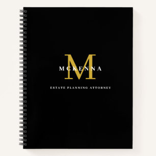 Cuaderno de negocios personalizado con monograma n