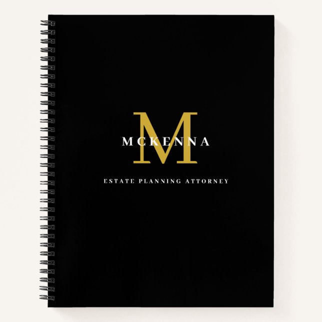Cuaderno de negocios personalizado con monograma n (Anverso)