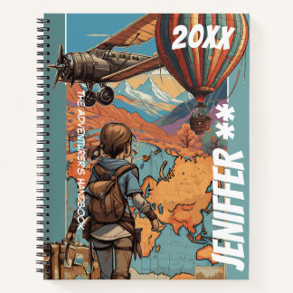 Cuaderno de niña aventurera, tema de viaje persona