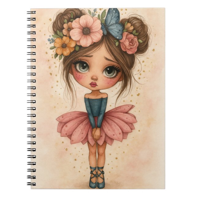 Cuaderno de niña bailarina florece (Frente)